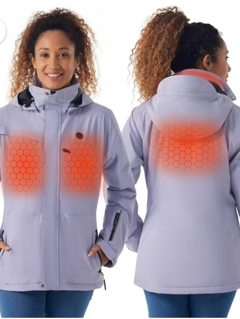 InoKraft Heated Jacket for Women with Rechargeable Battery Pack, Water-Resistant
